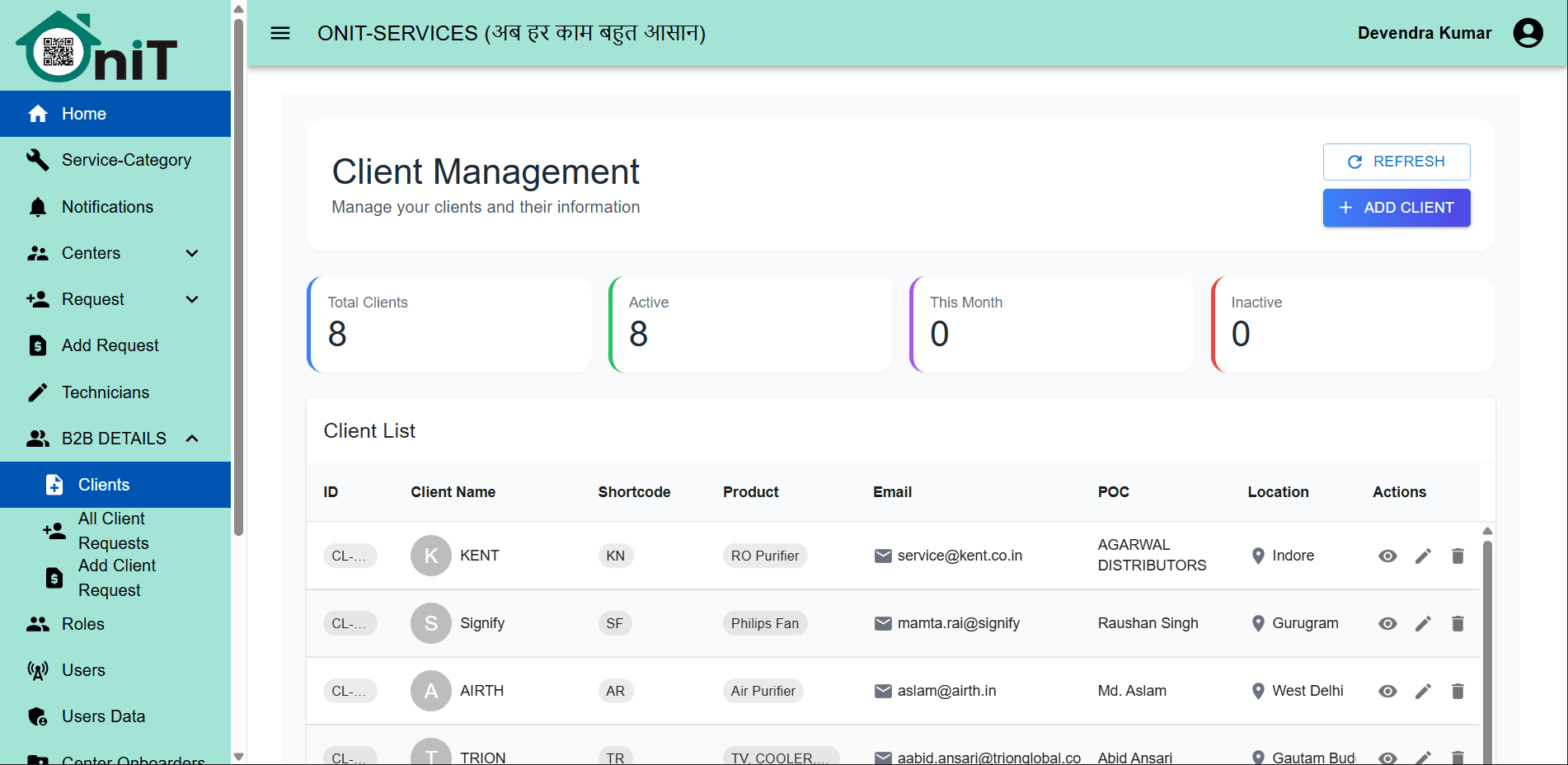 OniT Services Admin Dashboard screenshot 8